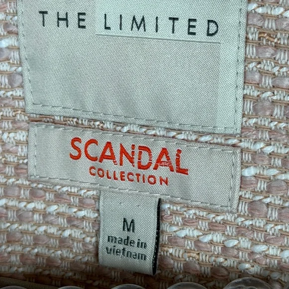 The Limited Scandal Collection Light Pink Peplum Gladiator Textured Blazer - Picture 4 of 10